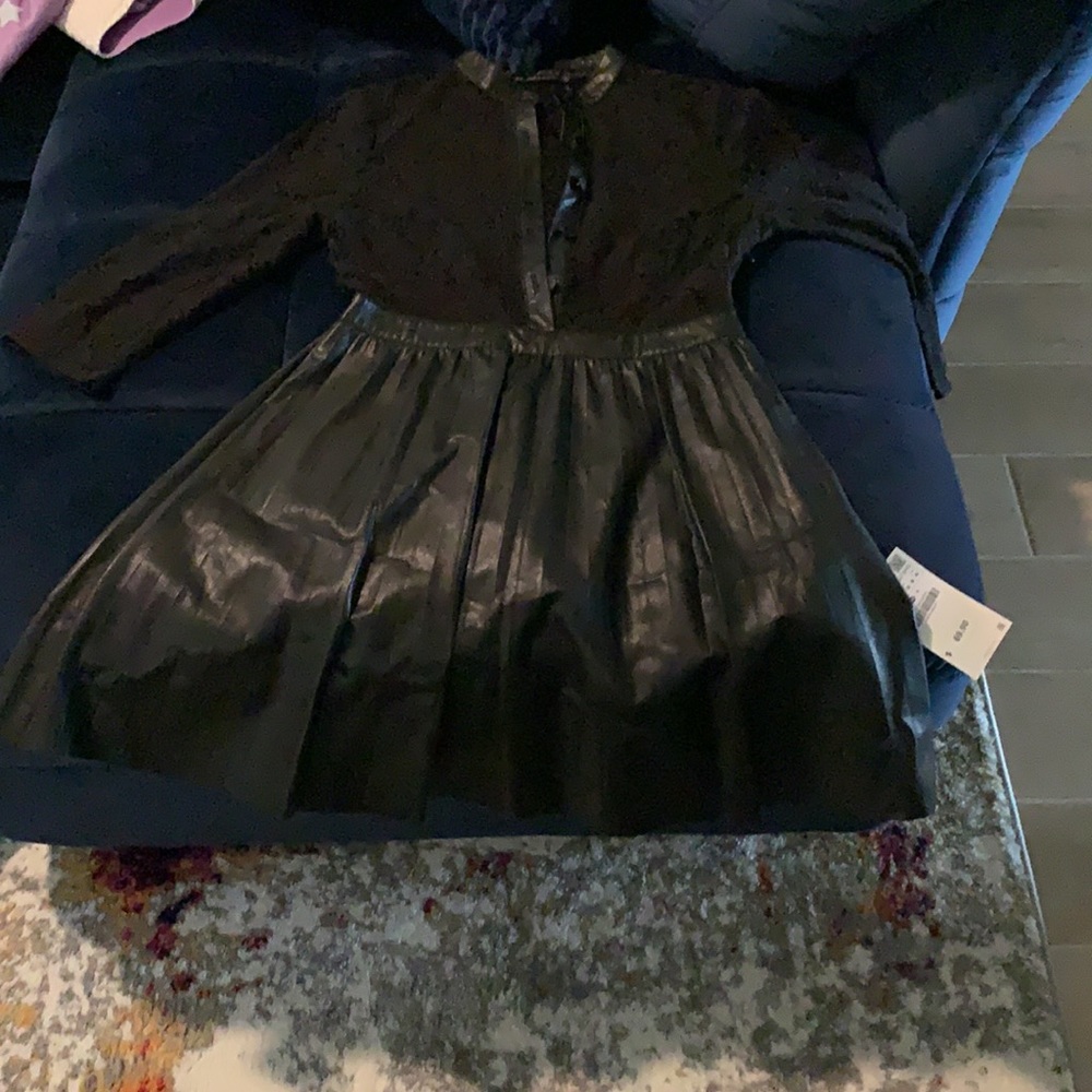 Zara Faux Leather Dress with Lace